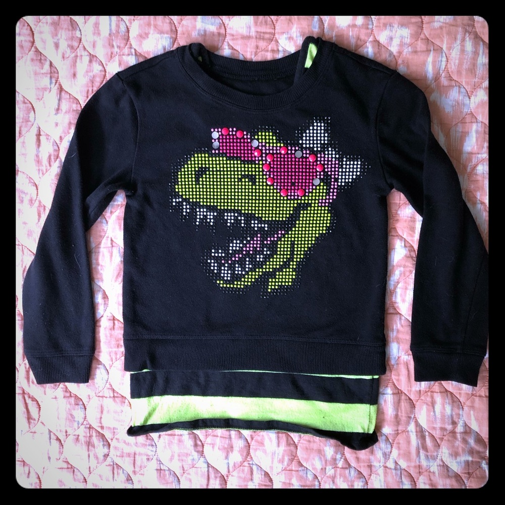 Justice Girls Size 5 Studded Dinosaur long Sweater